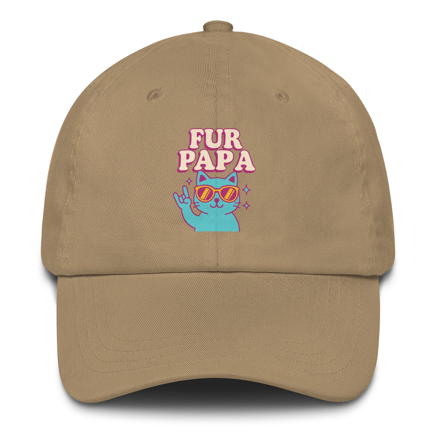 Dad Off White Hat For Cat Lover