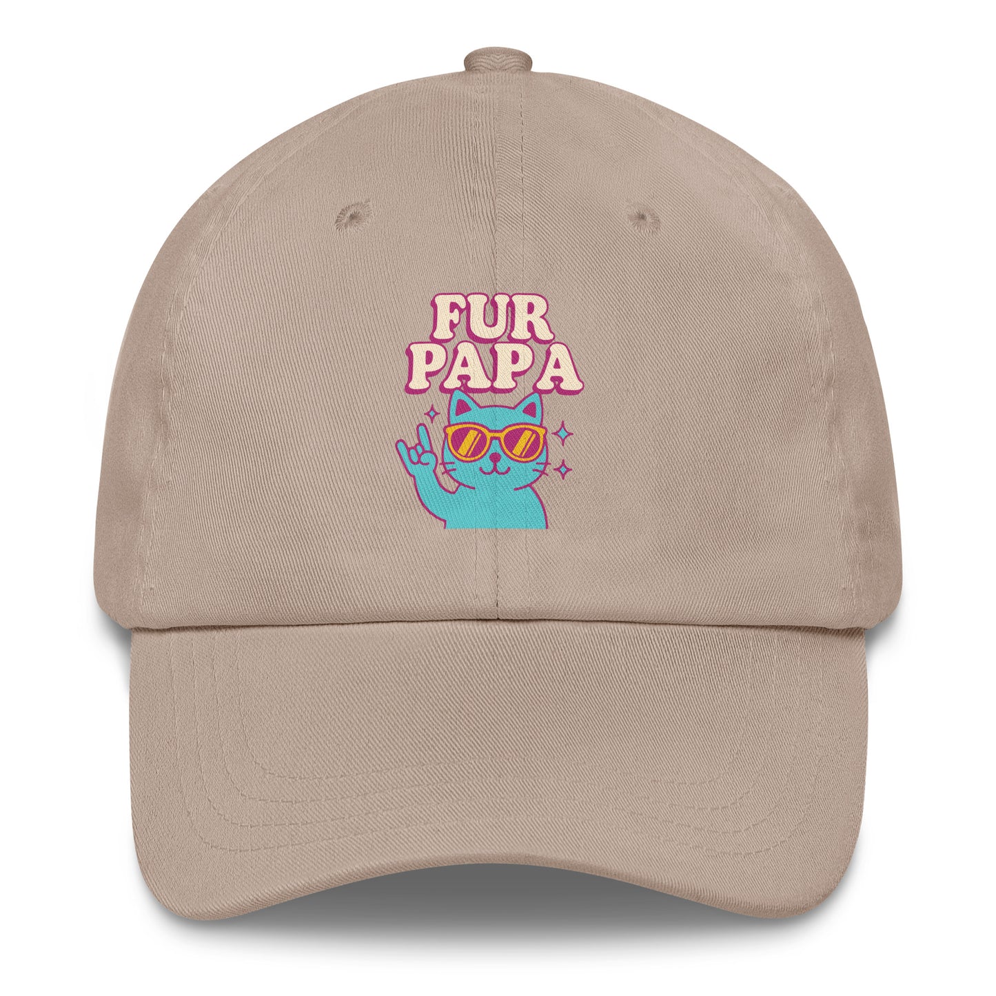 Dad Off White Hat For Cat Lover