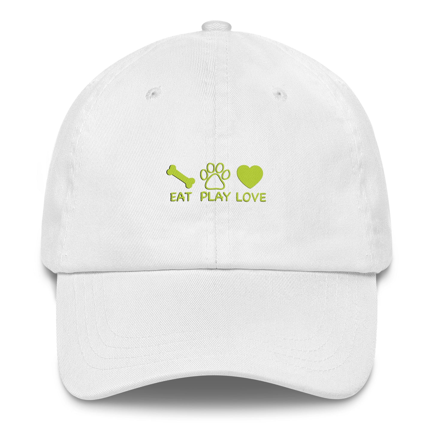 Eat Play Love White Hat For Dog Lover