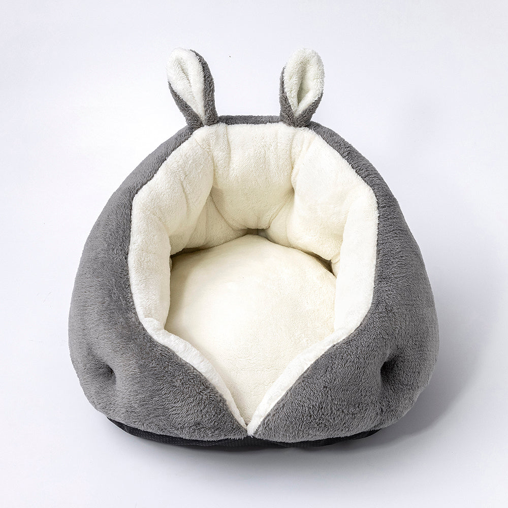 Plush Pet Bed with Bunny Ear Design