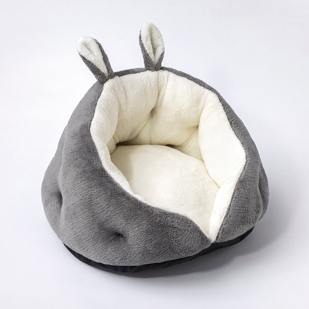 Plush Pet Bed with Bunny Ear Design – Medium, Soft and Comfy Nest