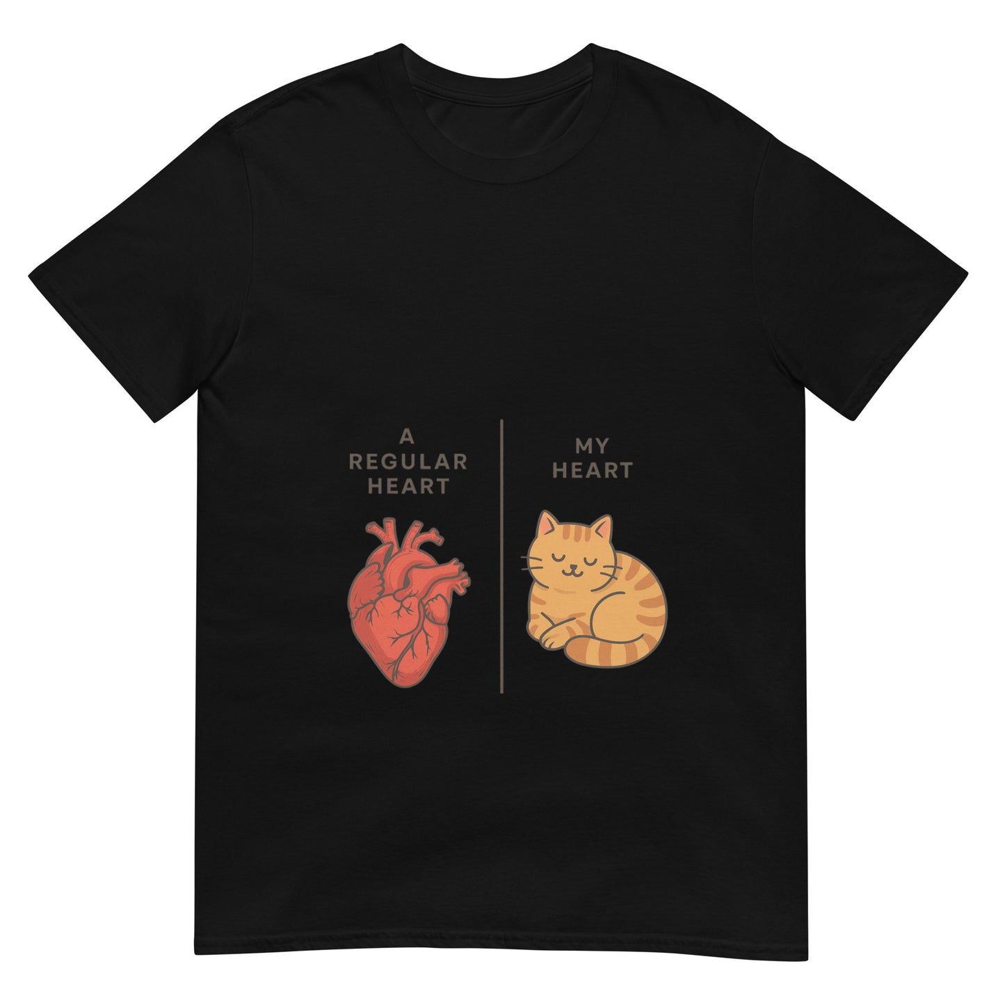 Kitty Heart Black T Shirt For Pet Lovers