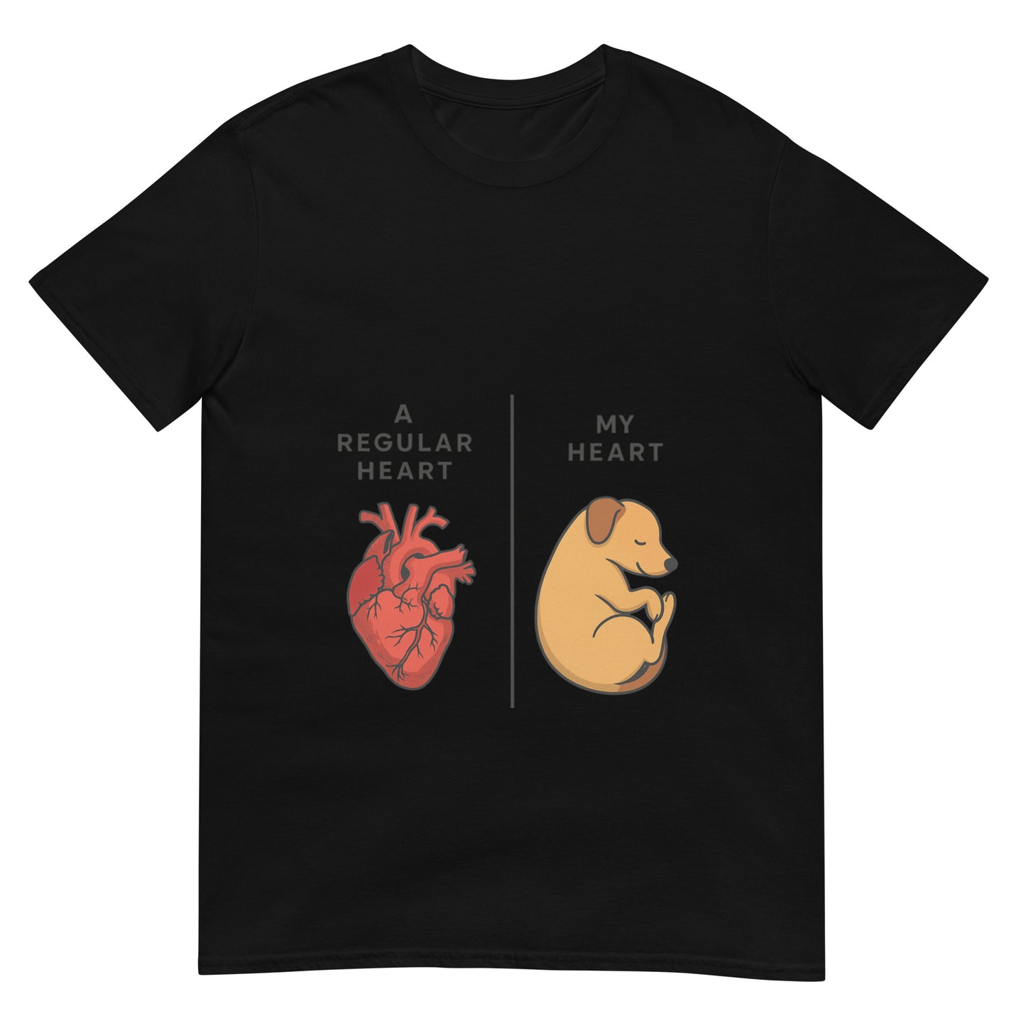 Puppy Heart Black T Shirt for Pet Lovers