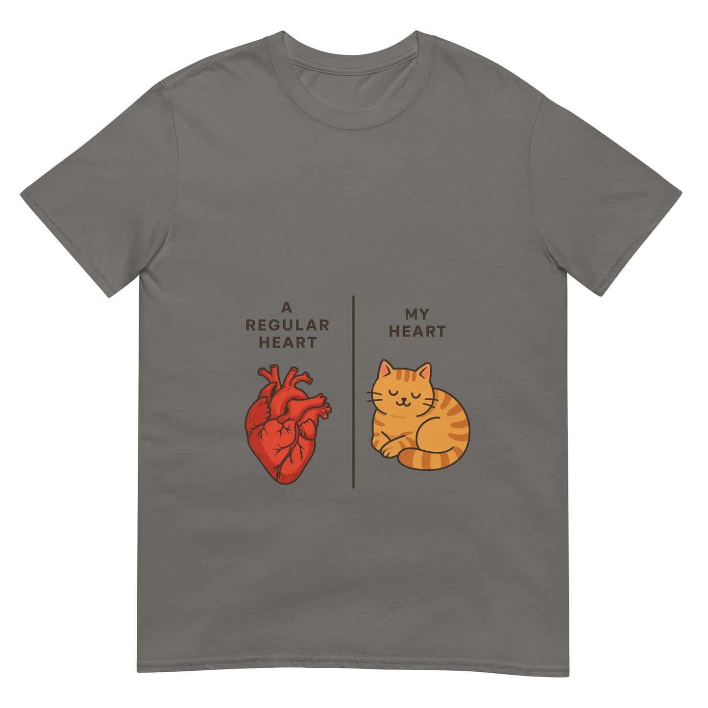 Kitty Heart Light Grey T Shirt For Pet Lovers