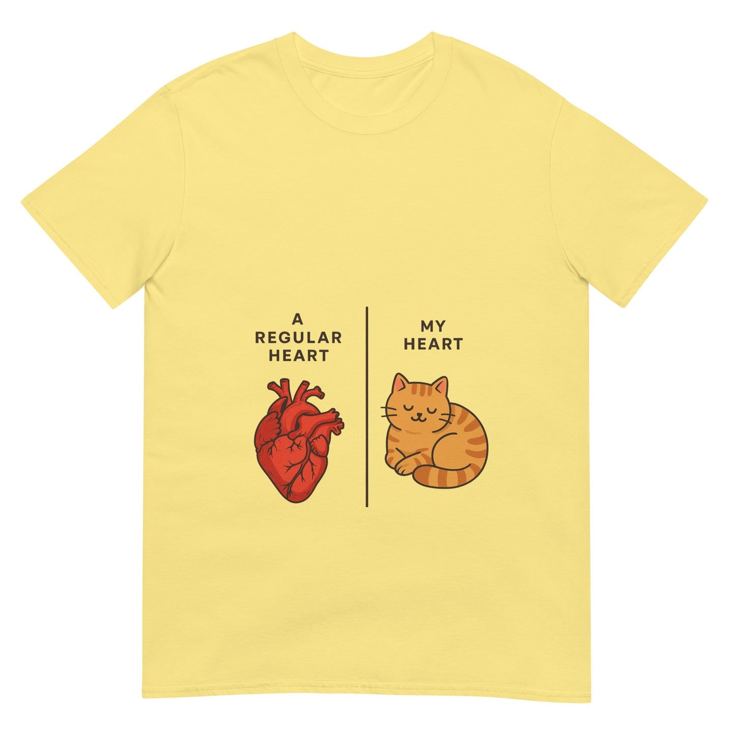 Kitty Heart Yellow T Shirt For Pet Lovers