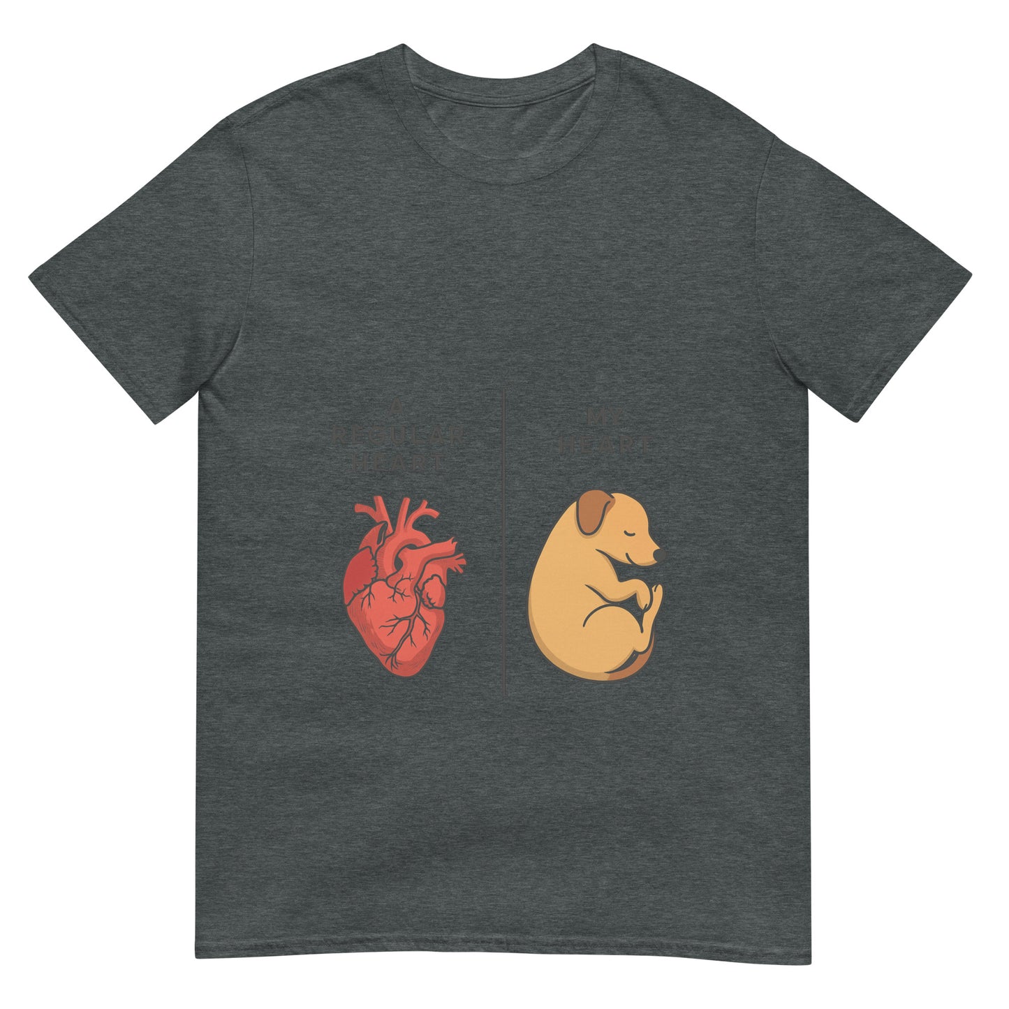 Puppy Heart Dark Grey T Shirt for Pet Lovers