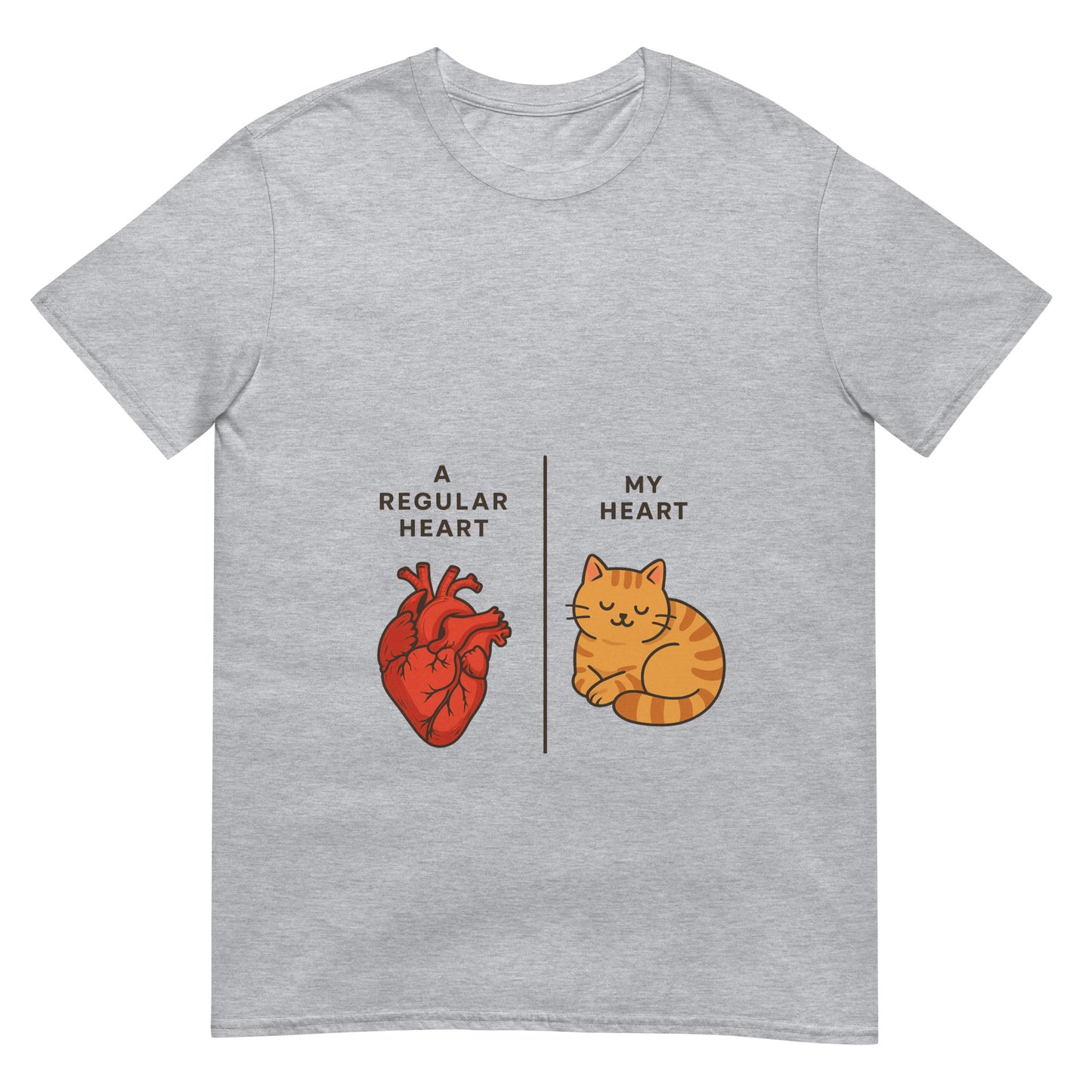 Kitty Heart Grey T Shirt For Pet Lovers