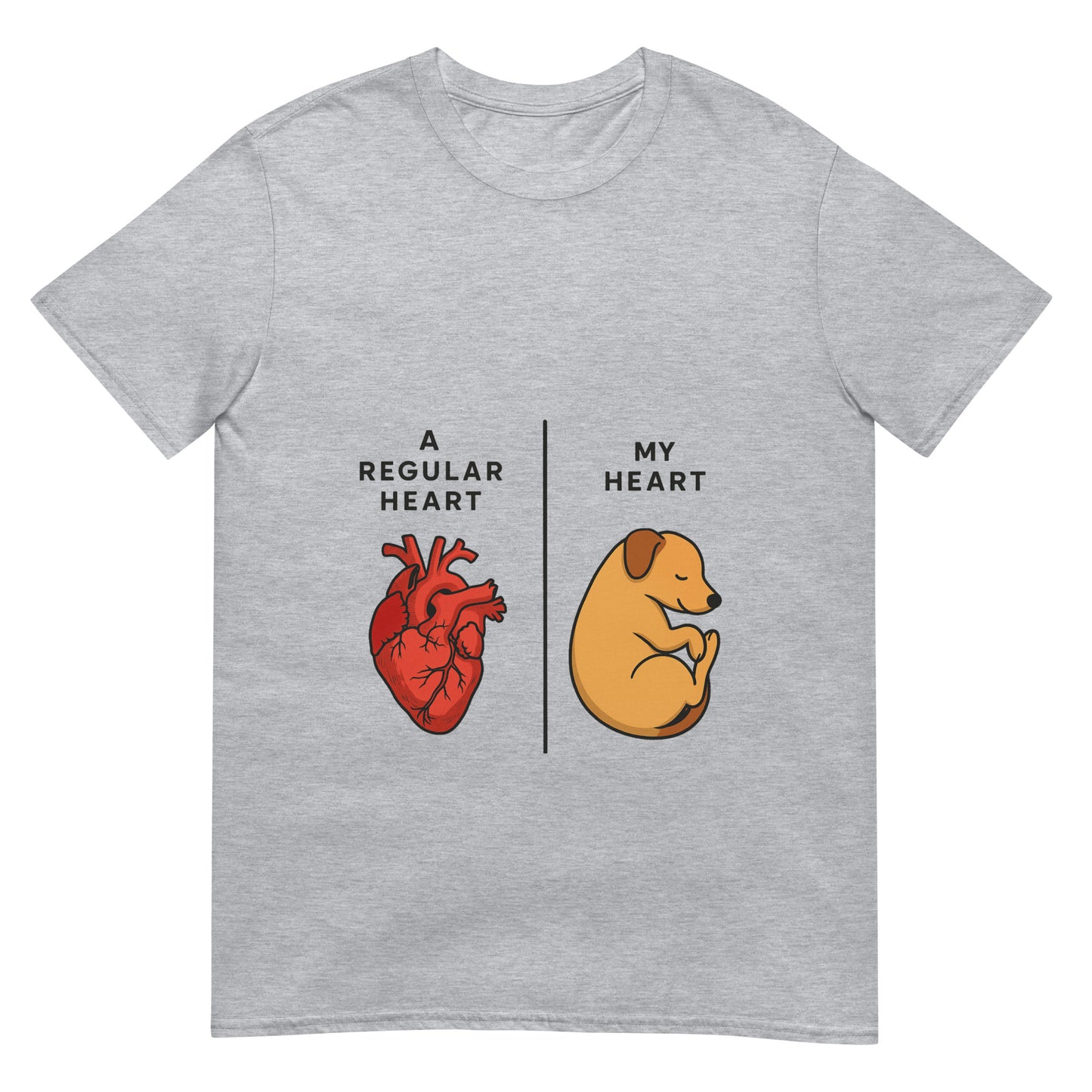 Puppy Heart Grey T Shirt for Pet Lovers