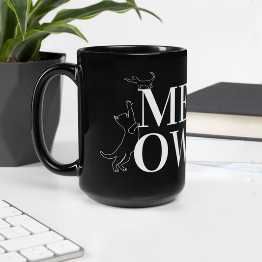 Cat Mom & Kitten Black Coffee Mug For Cat Lover
