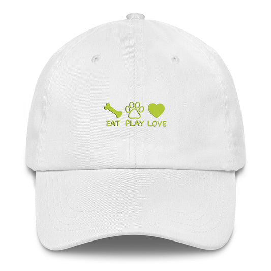 Eat Play Love White Hat For Dog Lover