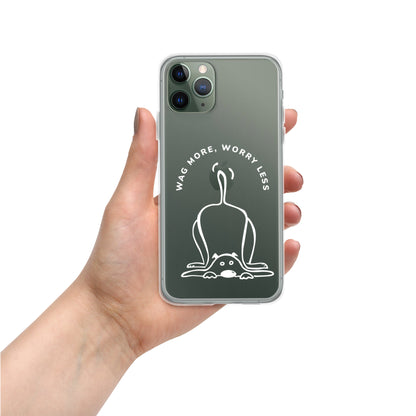Black iPhone Wag More Clear Case For Dog Lover