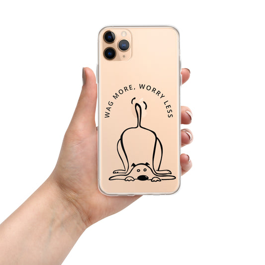 Wag More Clear iPhone Case For Dog Lover