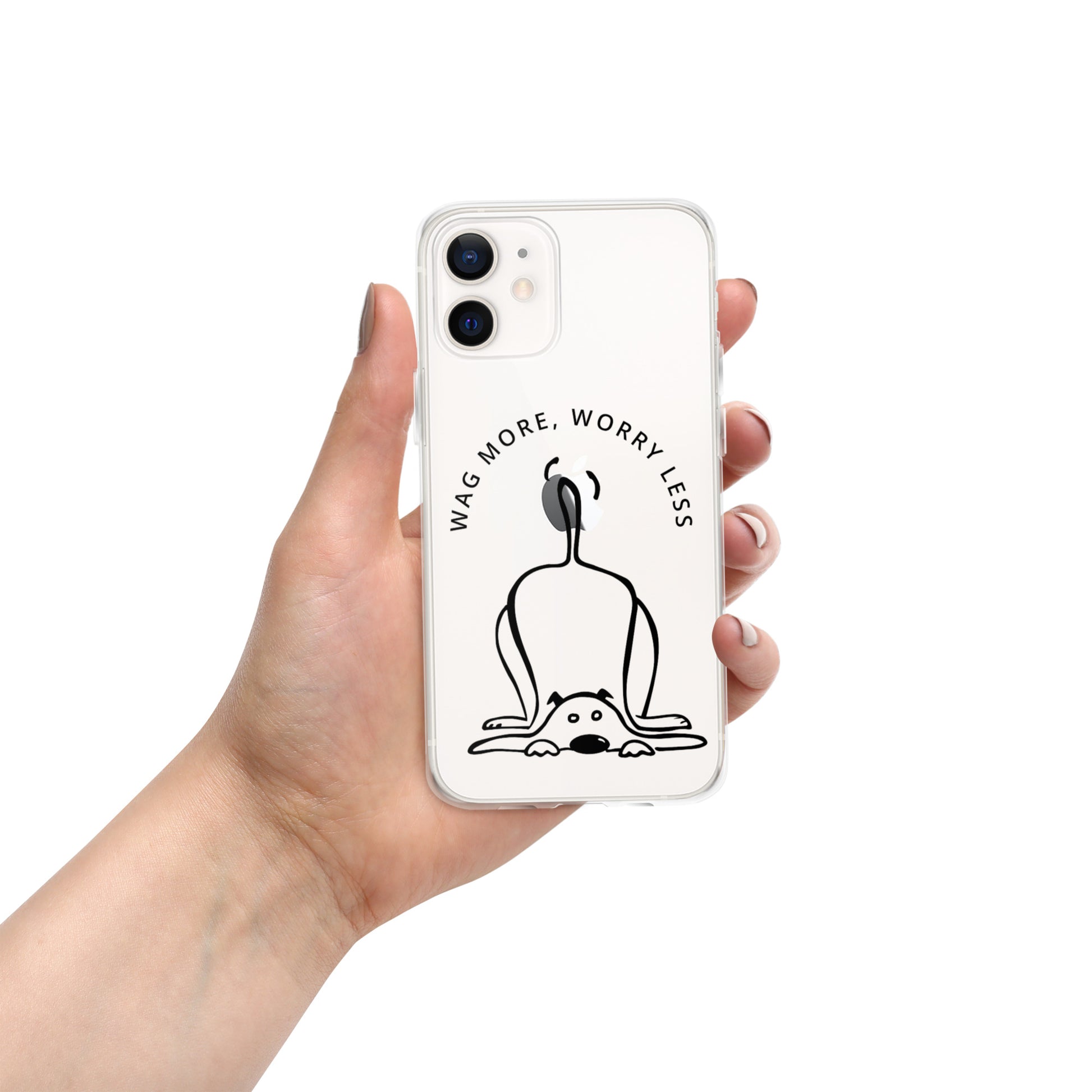 Wag More Clear White iPhone Case For Dog Lover