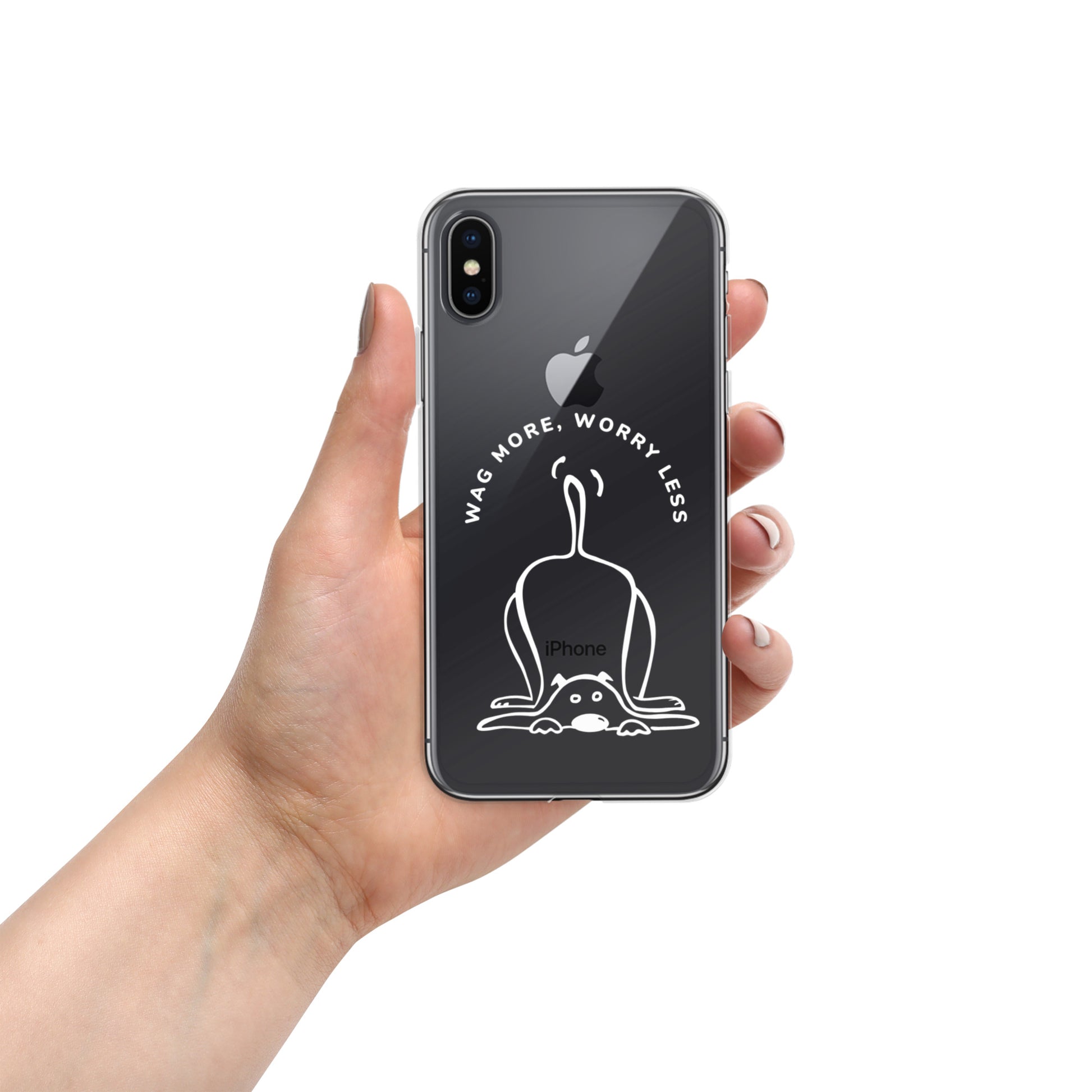 Black iPhone Wag More Clear Case For Dog Parent